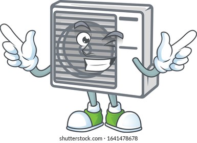 Comical Face Split Air Conditioner Mascot Stock Vector (Royalty Free ...