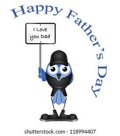 Comical Fathers Day message isolated on white background