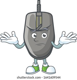 A comical Grinning black mouse cartoon design style