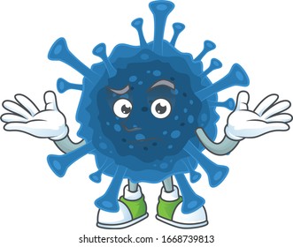 A comical Grinning coronavirus desease cartoon design style