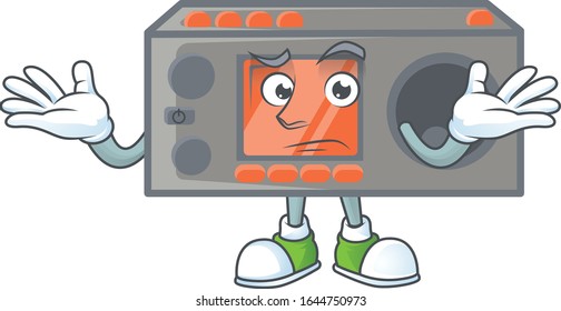 A comical Grinning radio transceiver cartoon design style