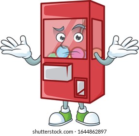 A comical Grinning toy claw machine cartoon design style