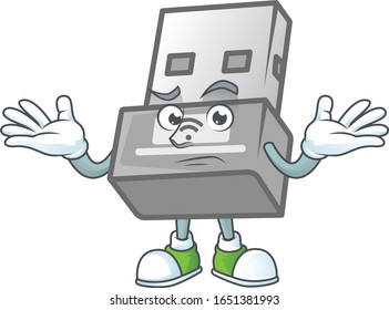 A comical Grinning USB wireless adapter cartoon design style