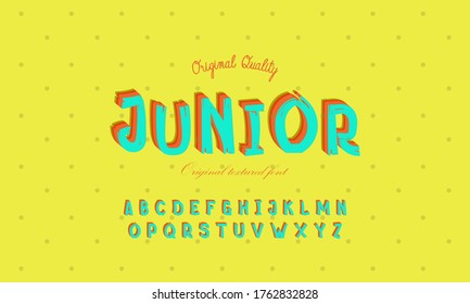 Comical hand created font and alphabet. For comic book titles, children's books and labels on children's clothing.