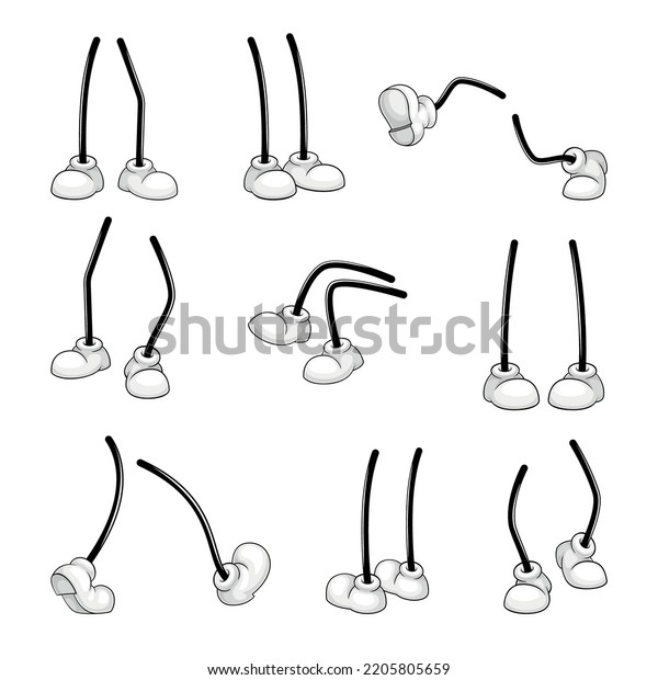 Comical Legs Cartoon Feet White Shoes Stock Vector Royalty Free 2205805659 Shutterstock 