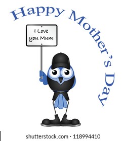 Comical Mothers Day message isolated on white background