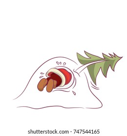 comical  Saint Nikolas or Santa or Grandfather Frost. Vector illustration