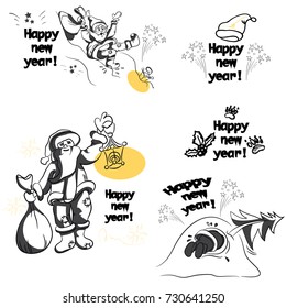 comical Santa Claus, vector illustration
