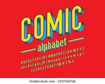 comical style vector font with uppercase, lowercase, numbers and symbols