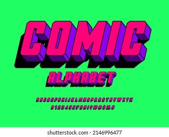 comical style vector font with uppercase, numbers and symbols