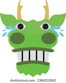 Comical vector illustration of a crying dragon