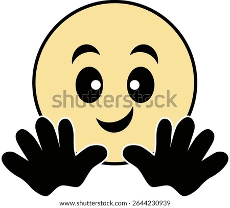 Comical yellow round face no trespassing sign