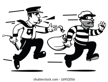 comicbook style cops and robbers