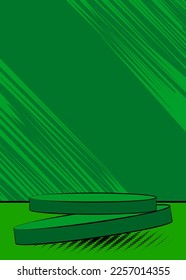Comics abstract platform for mockup presentation. Comic Book product podium stage. Vector illustration scene pedestal texture, background.