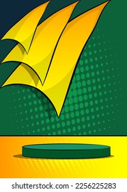 Comics abstract product podium stage. Comic Book scene pedestal or platform for mockup presentation. Vector illustration texture, background. - Shutterstock ID 2256225283