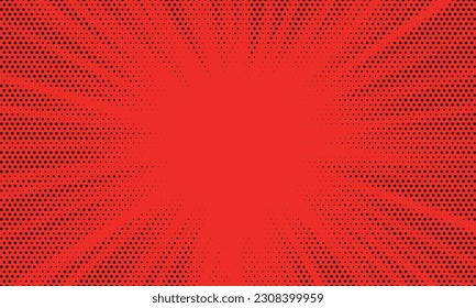 Comics background. Abstract dot lines. Shading sun rays. Design frames for title book. Texture explosive polka. Beam action. Pattern motion flash. Rectangle fast boom zoom. Vector illustration.