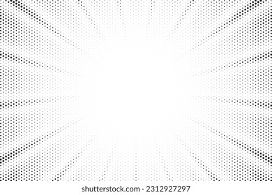 Comics background. Abstract lines backdrop. Shading sun rays. Design frames for title book. Texture explosive polka. Beam action. Pattern motion flash. Rectangle fast boom zoom. Vector illustration