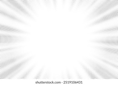 Comics background. Abstract lines backdrop. Shading sun rays. Design frames for title book. Texture explosive polka. Beam action. Pattern motion flash. Rectangle fast boom zoom. Vector illustration	