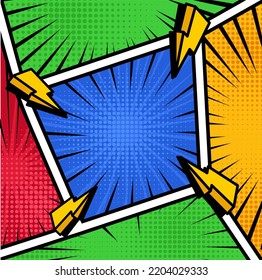 Comics Hintergrund. Pop Art oder Retro Comics Stil Effekt. Vektorgrafik.