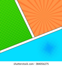 Comics background template. Pop art style vector illustration