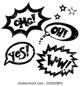 comics balloons, text