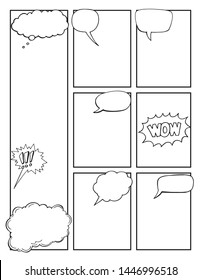 Comics blank layout template background
