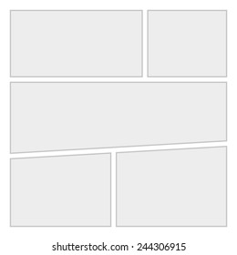 Comics blank layout template background. Vector illustration