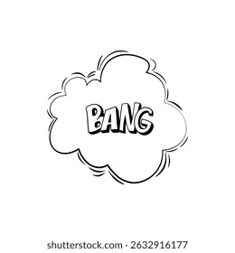 Comics-Bombe und Explosionen. Sprechblase mit Wörtern splash, bam, crack, pow, boom, crash und bang. Design-Element für den Druck. Cartoon, flaches Vektorsymbol einzeln auf weißem Hintergrund für Ihr Design