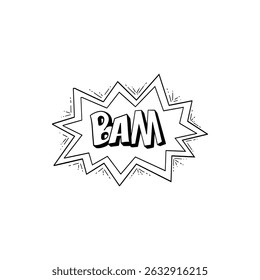 Comics bomba e explosões. Balão de fala com palavras splash, bam, crack, pow, boom, crash e bang. Elemento de design para impressão. Ícone de vetor plano de desenhos animados isolado no fundo branco para seu design