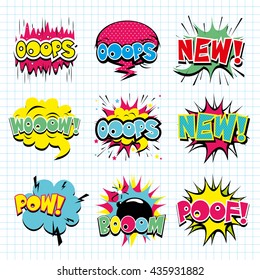 Comics book background. Different colors
