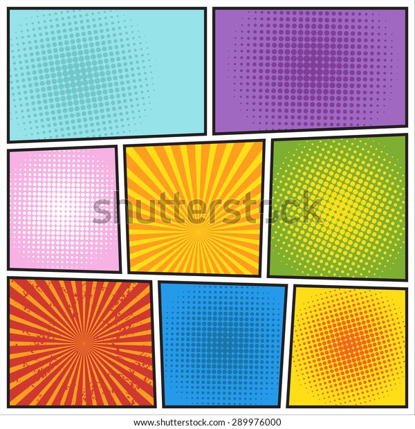 Comics Book Background Different Colors Stock Vector (Royalty Free