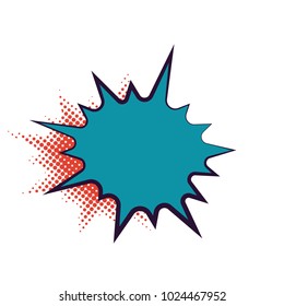 Comics book dialog empty cloud, space cartoon box pop-art. Outline gray picture template memphis style text speech bubble halftone dot background. Creative idea conversation sketch explosion balloon