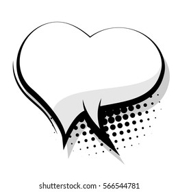 Comics book sketch explosion sudden burst bomb. Blank template comic text speech heart shape bubble. Halftone dot comic background style pop art. Dialog empty box space. Creative idea conversation