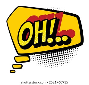 Comics book speech bubble. Colored hand drawn retro cartoon sticker. Comic text sound effects in pop art style. Funny design vector symbol
