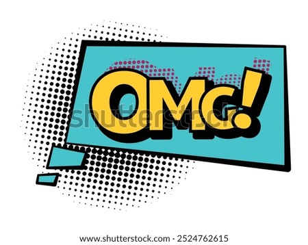 Comics book speech bubble. Colored hand drawn retro cartoon sticker. Comic text sound effects in pop art style. Funny design vector symbol