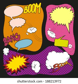 Comics book, speech bubbles