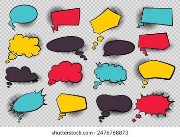 Comics book speech bubbles. Speech balloon or cartoon design elements isolated on white background. Vector illustration