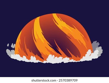 Comics boom explosion icon. Fire blast element. Explosive smoke for game, comic boom flash fire. Cartoon art vector illustration