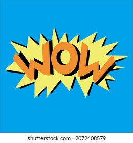 Comics bubble with expression WOW in vintage style vector image