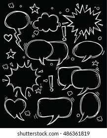 comics bubbles speech on black background