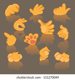 Comics Cartoon Hands, Gestures, Signs vector clip art