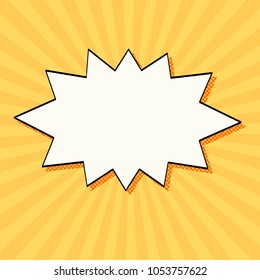 Comics cartoon speech bubble. Pop Art vintage vector illustration