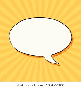 Comics cartoon speech bubble. Pop Art vintage vector illustration