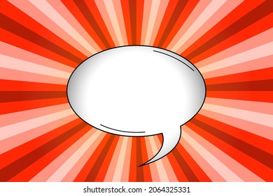Comics cartoon speech bubble for the text or advertisment. Red tone vector illustration.