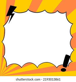 Comics Design Frames. Beautiful Photo Frame Set With Boom Bubbles For Design Collage, Funny Cute Comic Photos Collection For Kids, Design Drawing