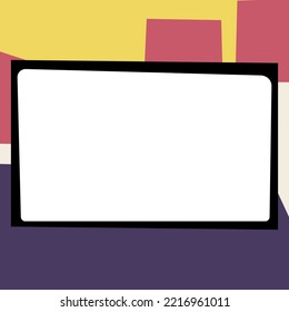 Comics Design Frames. Beautiful Photo Frame Set With Boom Bubbles For Design Collage, Funny Cute Comic Photos Collection For Kids, Design Drawing