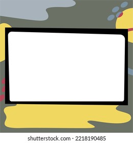 Comics Design Frames. Beautiful Photo Frame Set With Boom Bubbles For Design Collage, Funny Cute Comic Photos Collection For Kids, Design Drawing