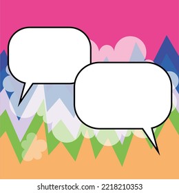 Comics Design Frames. Beautiful Photo Frame Set With Boom Bubbles For Design Collage, Funny Cute Comic Photos Collection For Kids, Design Drawing