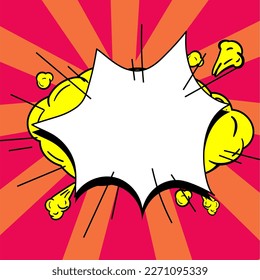 Comics Design Frames. Photo Frame Set With Explosion Bubbles For Add Collage, Funny Cute Comic Photos Collection For Promotion