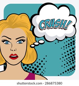 Comics design over colorful background, vector illustration.